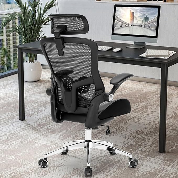 Big and Tall Office Chair, 400lbs Heavy Duty Ergonomic Desk Chair with Soft 3D Modeling Foam Cushion Home Office Desk Chairs with Adjustable Headrest Seat Height Executive Computer Task Chair - LeafyLoom