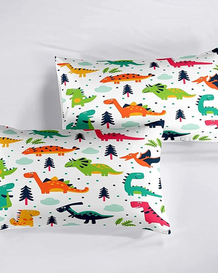 Dinosaurs Kids Comforter Bedding Set 3 PCS Super Soft Breathable Print Kids Bedding Sets for Boys Girls, Machine Washable Durable Comforter Set with Comforter and 2 Pillowcases (Twin, Dinosaur) - LeafyLoom