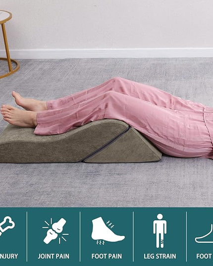 baibu 20 in Bed Wedge Pillow Set Foam | Adjustable Pillows for Back, Leg and Knee Pain Relief | Post Surgery Ortho Pillow – Anti Snoring, Heartburn, Acid Reflux & GRED (Brown) - LeafyLoom