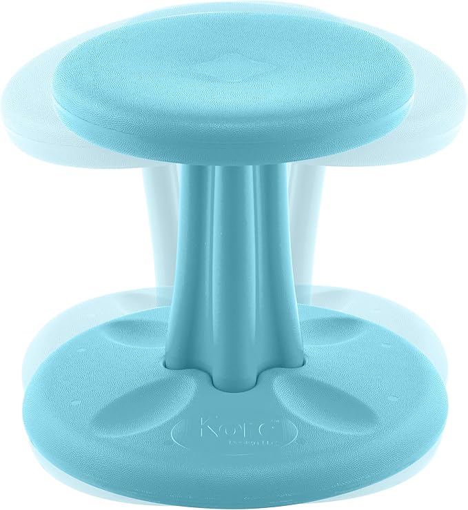 Kore Kids Preschool Wobble Chair - Flexible Seating Stool for Classroom, Preschool, Kindergarten & Elementary School - Age 4-5 yrs, Pale Blue (12in) - LeafyLoom