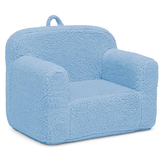 Delta Children Cozee Sherpa Chair, Powder Blue - LeafyLoom