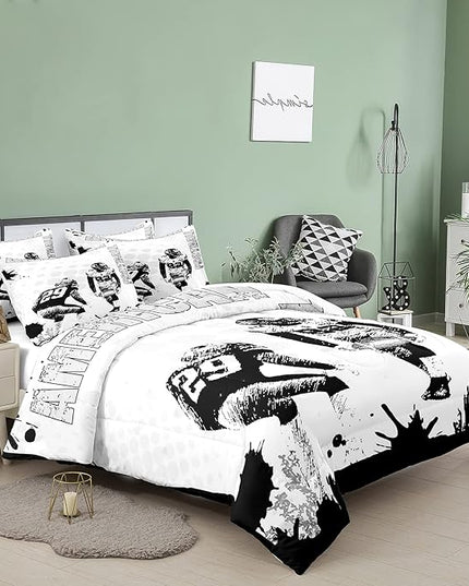 Bodhi Football Comforter Set Full for Boys Kids American Football Bedding Set Sport Football Player Comforter,American Football Comforter with Pillowcase,Football Quilt,Full Size #4002 - LeafyLoom