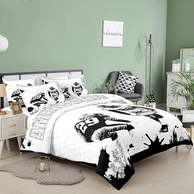 Bodhi Football Comforter Set Full for Boys Kids American Football Bedding Set Sport Football Player Comforter,American Football Comforter with Pillowcase,Football Quilt,Full Size #4002 - LeafyLoom
