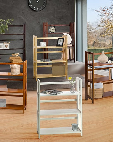Casual Home 3-Shelf 27.5" Wide Folding Stackable Bookcase, White (New) - LeafyLoom