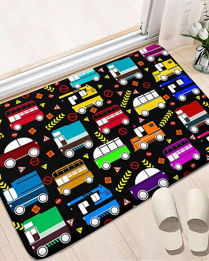 Car Play Mat Kids Rugs for Playroom Car Track Rug Kids Mat Construction Play Mat Car Play Rug Car Carpet for Kids Carpet for Bedroom Truck Rugs for Boys Room,Black 2'×3' - LeafyLoom