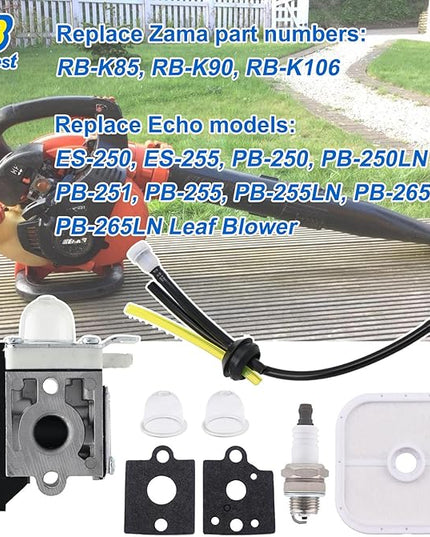 FitBest Carburetor RB-K90 with Repower Maintenance Kit for Echo PB-251 PB-255 PB-255LN ES-255 Blowers A021001350 A021001351 A021001352 carb - LeafyLoom