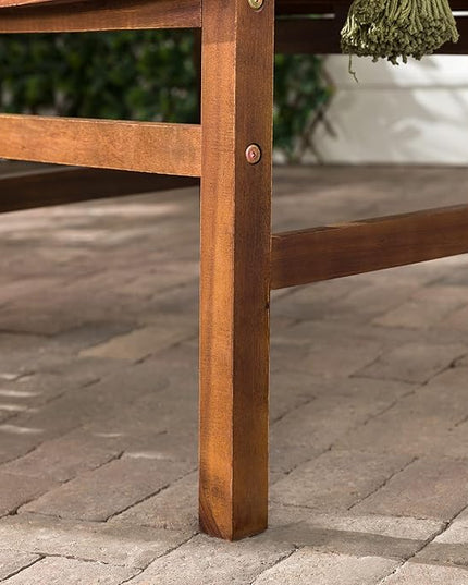 Walker Edison 2 Piece Outdoor Patio Chevron Wood Chair Set All Weather Backyard Conversation Garden Poolside Balcony, Set of 2, Dark Brown - LeafyLoom