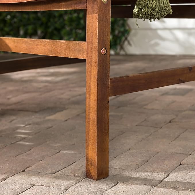 Walker Edison 2 Piece Outdoor Patio Chevron Wood Chair Set All Weather Backyard Conversation Garden Poolside Balcony, Set of 2, Dark Brown - LeafyLoom