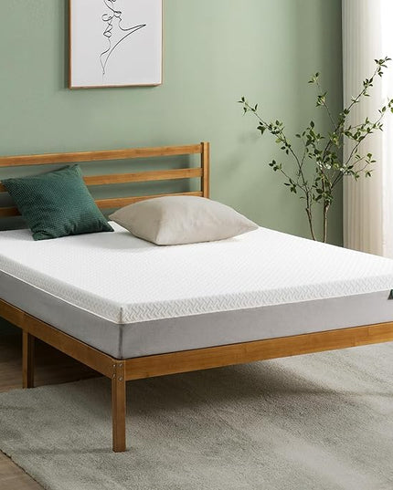 ZINUS 8 Inch Green Tea Essential Memory Foam Mattress [New Version], Full, Fiberglass Free, Medium Feel, Breathable Airflow Memory Foam, Certified Safe Foams & Fabric, Mattress in A Box - LeafyLoom