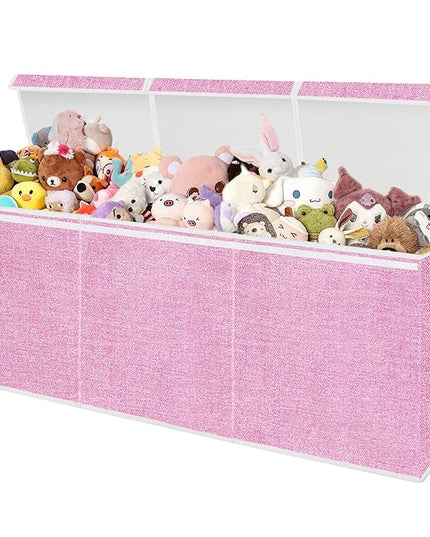 Extra Large Toy Box for Kids,Collapsible Toys Storage Chest Boxes Organizers with Dividers for Boys,Girls,Closet,Nursery,Playroom 35.8"x12.6"x16"(Dark Pink) - LeafyLoom