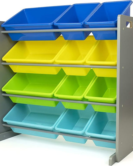 Humble Crew Toy Storage Organizer, Grey/Blue/Green/Yellow 34x11x31 inches,12x9x6 inches,16xx12x6 inches - LeafyLoom