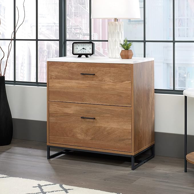 Sauder Tremont Row Lateral File, L: 15.71" x W: 27.95" x H: 29.53", Sindoori Mango - LeafyLoom