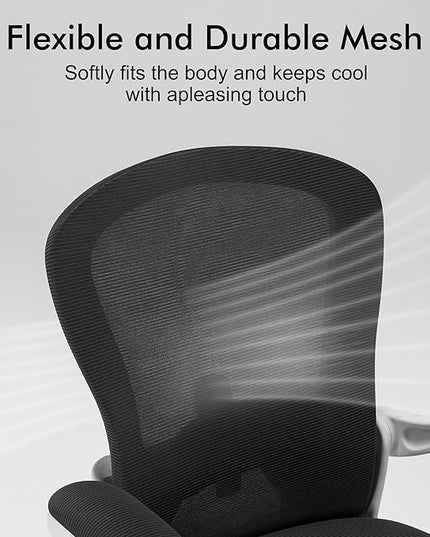 Ergonomic Home Office Desk Chairs Comfy Computer Gaming Chairs Mesh Arm Swivel Chairs of Adults for Home Office Bedroom(White) - LeafyLoom