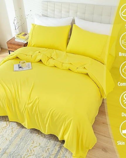 Twin Sheet Set - 3 Piece Soft Breathable Bed Sheets for Twin Size Bed, Extra Deep Pocket Lxuury Brushed Sheets, Cooling Hotel Bedding Sheets and Pillowcases, Wrinkle Free Oeko-Tex Sheets - LeafyLoom