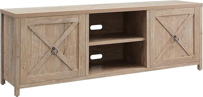 Henn&Hart Granger TV Stand, 68" Wide, Brown - LeafyLoom