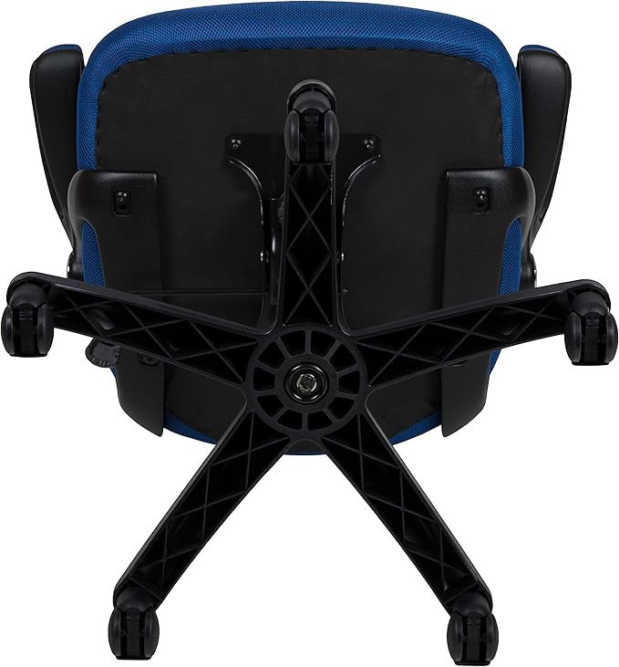 Flash Furniture Porter High-Back Swivel Office Chair with Adjustable Lumbar Support and Seat Height, Ergonomic Mesh Desk Chair with Flip-Up Armrests, Blue/Black - LeafyLoom