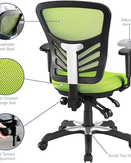 Modway Articulate Ergonomic Mesh Office Chair in Green - LeafyLoom