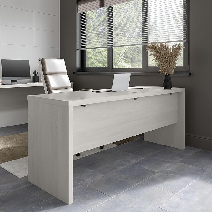 Bush Business Furniture Echo Computer Desk, 72W, Gray Sand - LeafyLoom