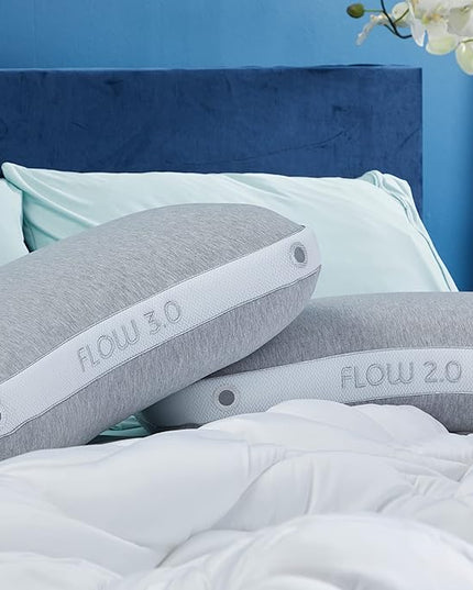 Bedgear Flow Cuddle Curve Pillow - Size 3.0 - Breathable Side Sleeper Pillow - Soft Bed Pillow - Hypoallergenic and Removable Cover - 20" W x 26" L x 6.5" H - LeafyLoom