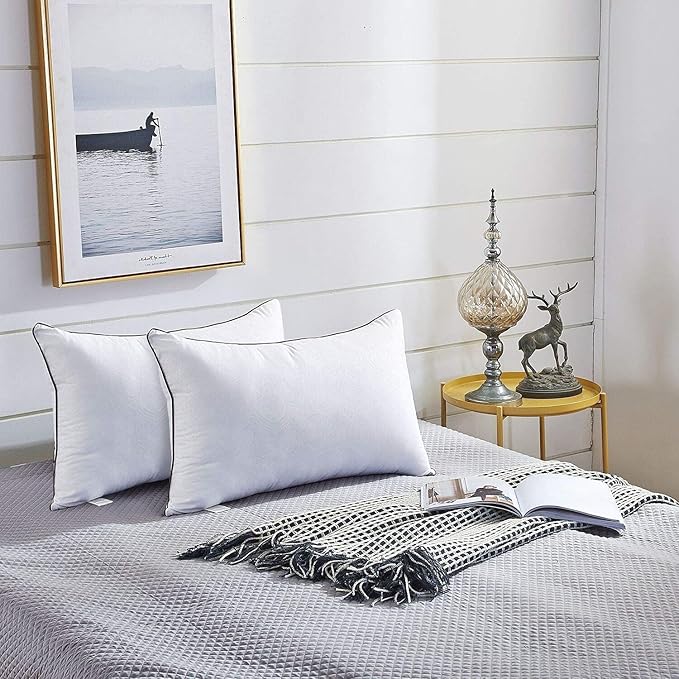 JOLLYVOGUE Pillows Queen Size Set of 4 for Sleeping, Soft and Supportive Bed Pillow for Side and Back Sleeper, Down Alternative Hotel Collection Sleeping Pillows 4 Pack -30x20 Inches - LeafyLoom