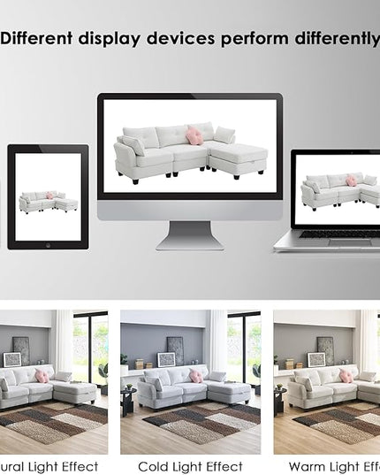 92" Modern Teddy Velvet Sectional Sofa with Charging Ports on Each Side,L-Shaped Couch with Removable Storage Ottoman,for Living Room,Apartment,Bedroom,Offices,Beige - LeafyLoom