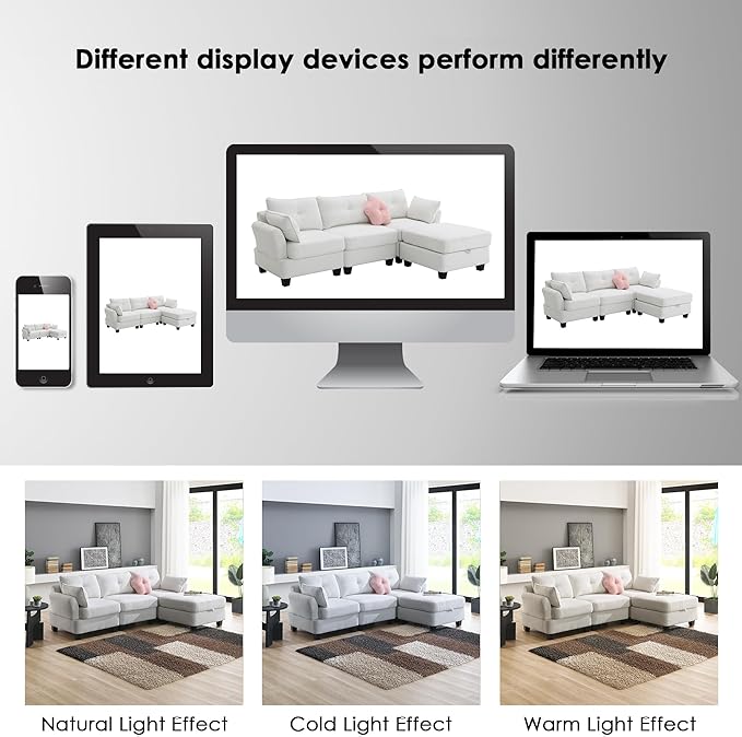 92" Modern Teddy Velvet Sectional Sofa with Charging Ports on Each Side,L-Shaped Couch with Removable Storage Ottoman,for Living Room,Apartment,Bedroom,Offices,Beige - LeafyLoom