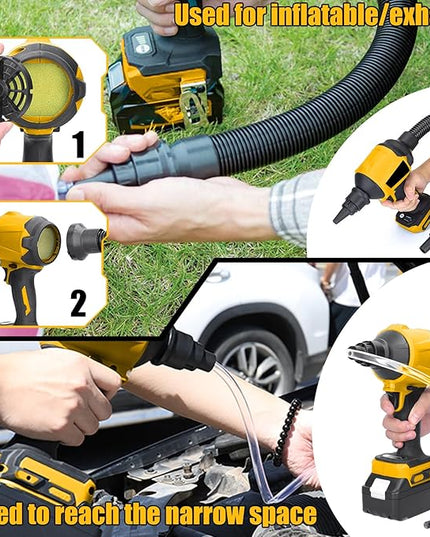 Cordless Dust Blower Compatible with Dewalt 20V Battery, Brushless Handheld Blower Cordless Sawdust Blower 447 MPH/39 CFM for Garages, Sawmill Room, Workshop Cleaning(Tool Only, No Battery) - LeafyLoom