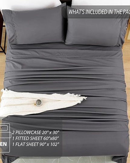 Whitney Home Textile Queen Sheet Set - 4 Piece Soft Breathable Bed Sheets for Queen Size Bed, Deep Pocket Lxuury Brushed Sheets, Hotel Bedding Sheets and Pillowcases, Wrinkle Free Oeko-Tex Sheets - LeafyLoom