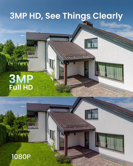ZOSI Wireless Home Security Camera System Outdoor, 2K 3MP H.265+ 8 Channel CCTV NVR with 1TB HDD for 24/7 Record, 4 x 3MP WiFi IP Camera, Plug-in, Color Night Vision, Spotlight, Remote Access ZOSI