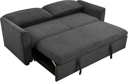 3 in 1 Oversized Convertible Loveseat Sleeper Sofa Bed,Soft Corduroy Upholstered Queen Love Seats Sofabed W/Pull Out Sleep Couch,Comfortable Cushions and Padded Armrests for Living Room - LeafyLoom