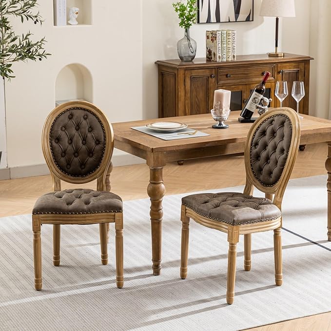 NicBex Haerin-SD-00123-LWJ Dining Chairs, 23"x19.1"x37.2", Brown - LeafyLoom