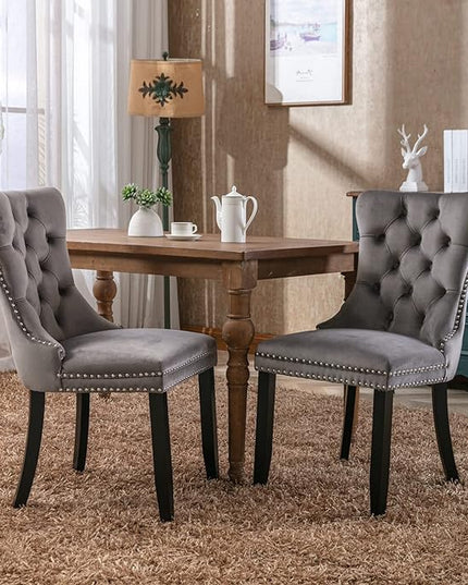 NicBex Haerin-SD-00097-LWJ Dining Chairs, 25.5"x19.7"x37.4", Deep Gray - LeafyLoom