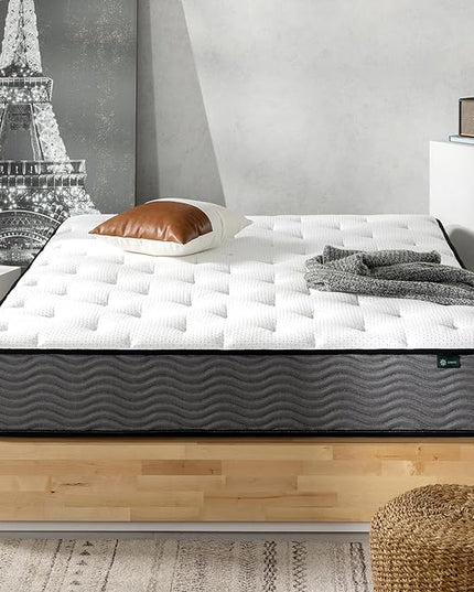 Zinus 10 Inch True Support Hybrid Mattress [New Version], Queen, Fiberglass Free, Medium Feel, Motion Isolation, Certified Safe Foams & Fabric, Mattress in A Box - LeafyLoom