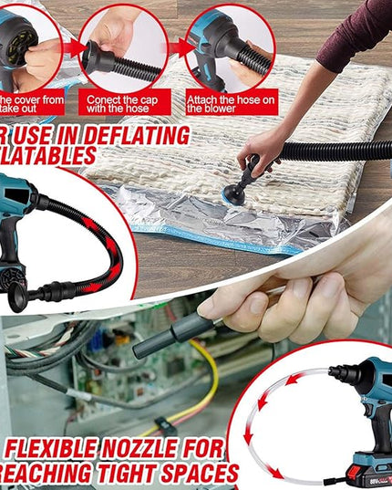 Cordless Dust Blower for Makita 18V Battery, 50000RPM Brushless Motor High Volume Compressed Air Duster for Computer Keyboard, Garage, Sawmill Room, Camping BBQ, Wood Workshop Cleaning(Tool Only) - LeafyLoom