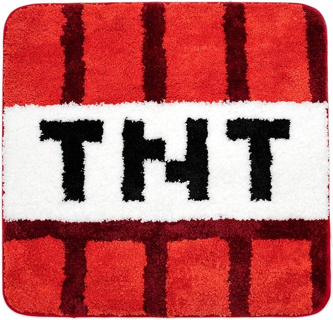 Jay Franco Minecraft Creeper TNT Tufted Polyester Bath Rug, Kids Bath (Official Minecraft Product) - LeafyLoom