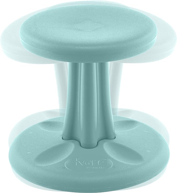 Kore Kids Preschool Wobble Chair - Flexible Seating Stool for Classroom, Preschool, Kindergarten & Elementary School - Age 4-5 yrs, Teal (12in) - LeafyLoom