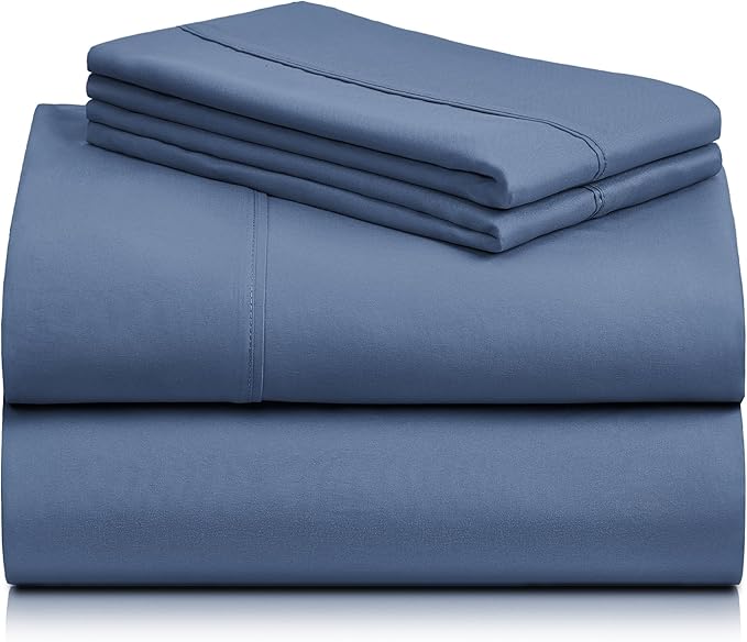 LuxClub Twin XL Sheets - Soft Twin Bed Sheets for-Boys-and-Girls-4 PC Deep Pockets 18" Eco Friendly Wrinkle Free-Kids-Fitted Sheets Machine Washable Hotel Bedding Silky Soft - Oxford Twin XL - LeafyLoom