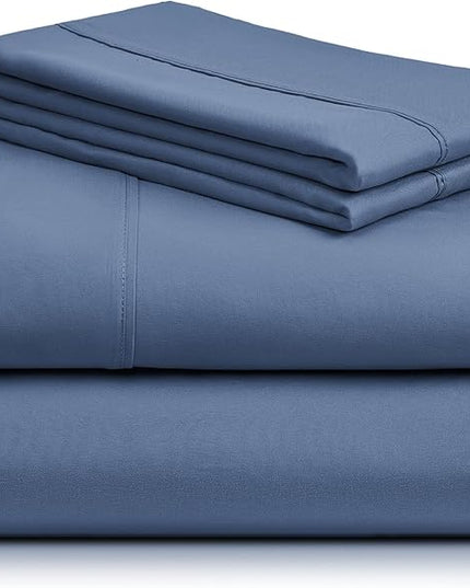 LuxClub 4 PC Sheet Bed Sheets Deep Pockets 18" Eco Friendly Wrinkle Free-Kids-Fitted Sheets Machine Washable Hotel Bedding Silky Soft - Oxford Twin - LeafyLoom