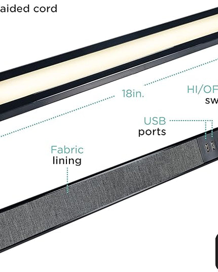 Cordinate LED Light Fixture, Charging Station, Adjustable Light Settings, Wall Installation or Tabletop, Dorm Room Essential, Office, Kitchen, and Bedroom Light, 51766 - LeafyLoom