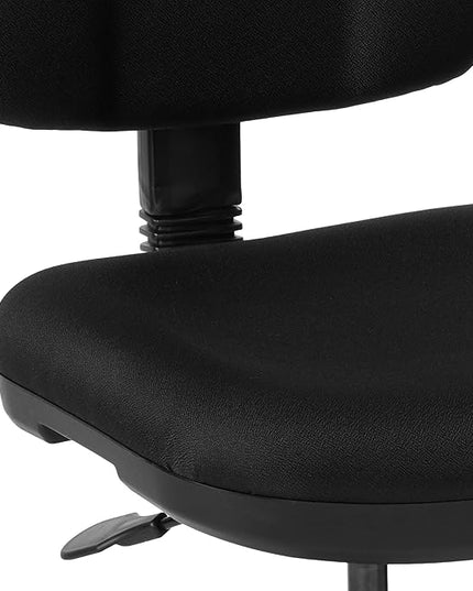Office Star Pneumatic Sculptured Office Task Chair with Thick Padded Seat and Built-in Lumbar Support, Black - LeafyLoom