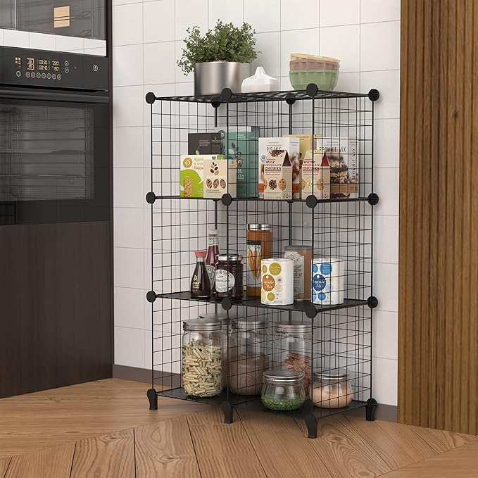 HOMIDEC Closet Organizers and Storage, 12 Storage Cubes, Wire Cube Storage DIY Room Storage Shelf for Garment Racks, Closet, Wardrobe - LeafyLoom