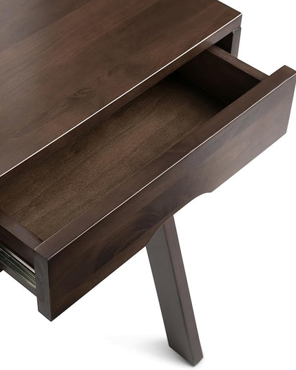 SIMPLIHOME Aleck SOLID WOOD 36 inch Wide Home Office Desk, Writing Table, Workstation, Study Table Furniture in Warm Walnut Brown with 2 Drawers - LeafyLoom