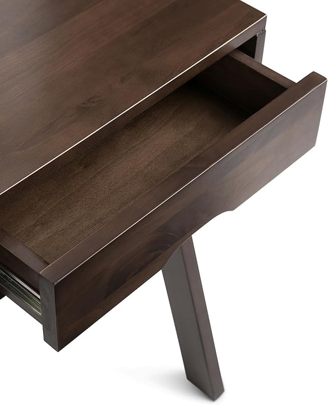 SIMPLIHOME Aleck SOLID WOOD 36 inch Wide Home Office Desk, Writing Table, Workstation, Study Table Furniture in Warm Walnut Brown with 2 Drawers - LeafyLoom