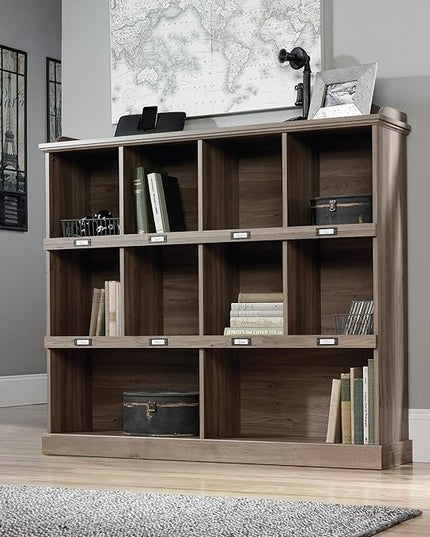 Sauder Barrister Lane Cubby Bookcase/ Book Shelf for Storage and Display, Salt Oak finish - LeafyLoom