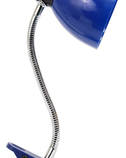 Simple Designs LD2014-BLU Adjustable Desk Clip Lamp Light, for Desks, Nightstands, Reading, Blue - LeafyLoom