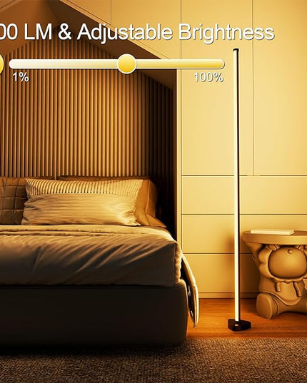 Corner Floor Lamp, Synced Dual Lights LED Control Floor Lamp RGB+ICW Light 56" Smart LED Corner Lamp App and Remote for Living Room Gaming Bedroom and Etc.(1 Pair) - LeafyLoom