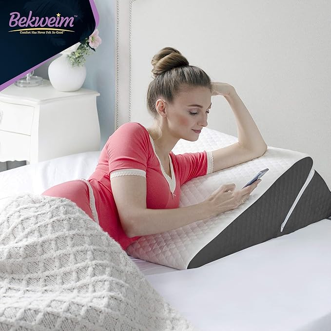 Adjustable Bed Wedge Pillow for Sleep Apnea, Gerd, Acid Reflux, Post Surgery, Heartburn - Foam Wedge Pillow for Back Pain Relief, Sleep Apnea Pillow Wedge or Bed Wedge Pillow for Sleeping for Seniors - LeafyLoom