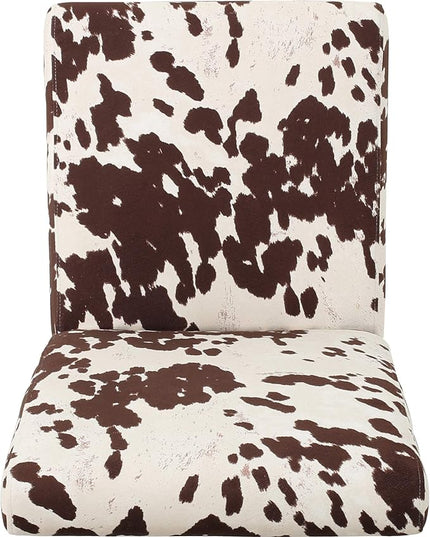 Christopher Knight Home Evelyn Contemporary Velvet Dining Chairs (Set of 4), Milk cow, Espresso - LeafyLoom
