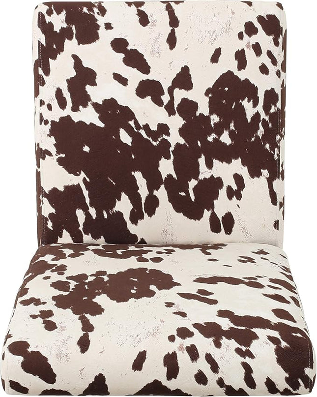 Christopher Knight Home Evelyn Contemporary Velvet Dining Chairs (Set of 4), Milk cow, Espresso - LeafyLoom