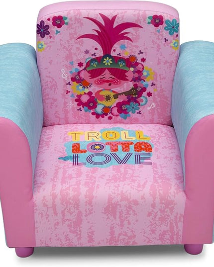 Delta Children Kids Character Upholstered Chair, Trolls World Tour - LeafyLoom